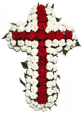 Cruz de rosas y claveles